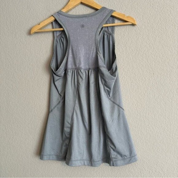 Athleta Womens Sz Small Heathered Gray Racerback Workout Activewear Tank Top - Picture 4 of 8